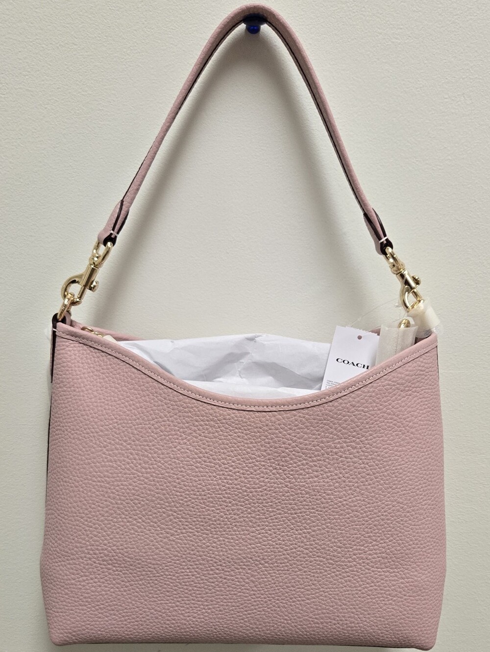 Coach Laurel Pebbled Leather Shoulder Bag in Carnation Pink - Picture 2 of 3